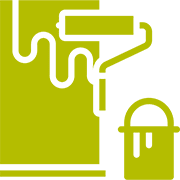 Paint roller and bucket icon design.